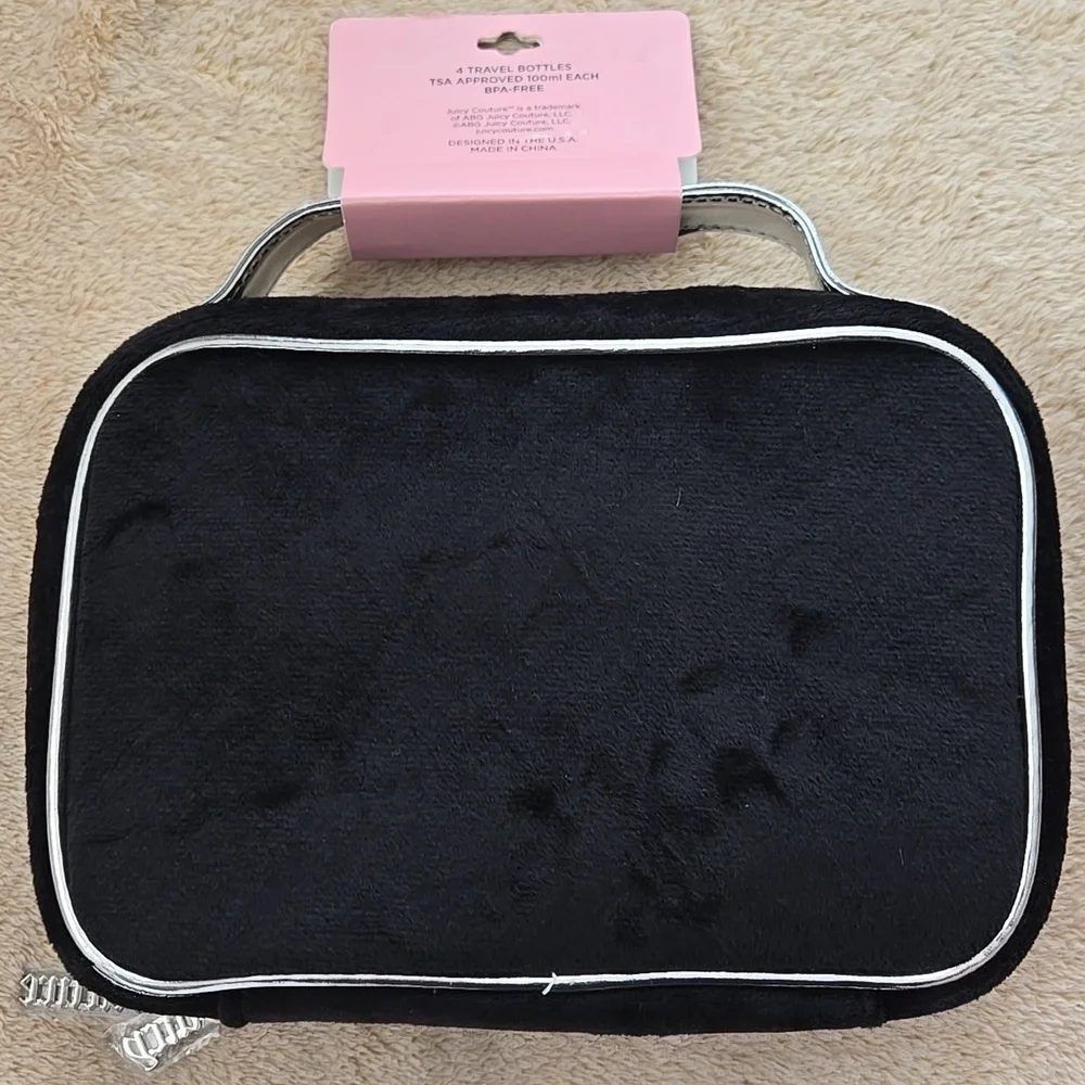 Juicy Couture 4 Pack Travel Bottles and Cosmetic Bag 100 ml TSA Approved
